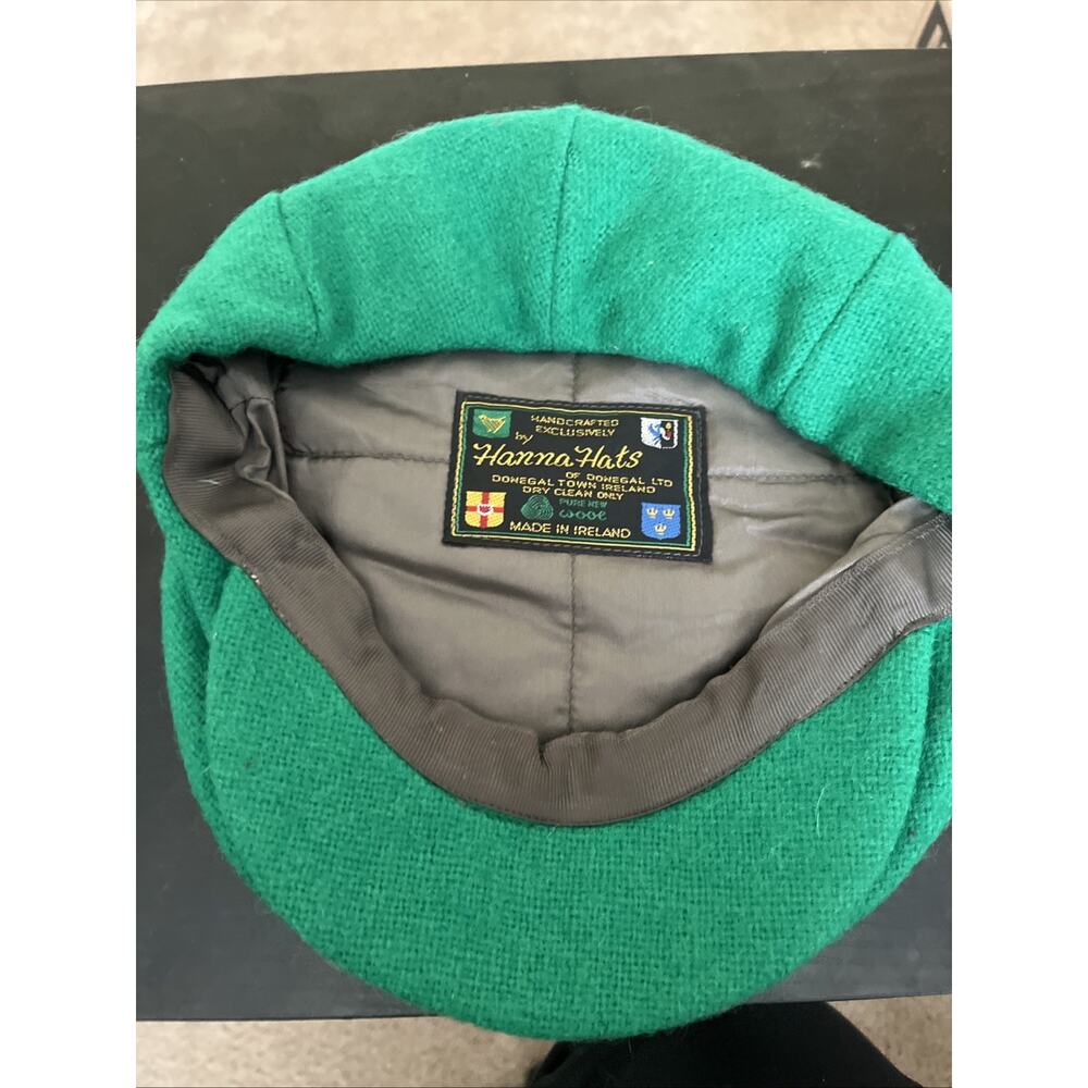Hanna Hats Donegal Town Ireland Mens Green Newsboy Cap Size Medium - Picture 6 of 8